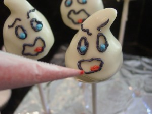 ghost cake pop face eyes and mouth