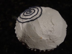 Spider Web Step 1 on Cupcake