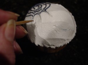 Spider Web on Cupcake