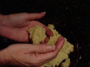 cake pop mixture for "Pumpkin Cake Pops"