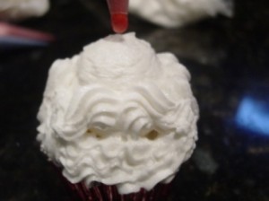 Santa Cupcake Hat step 1