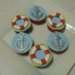 Nautical Cupcakes With Life Savers and Anchors