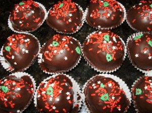 Maraschino Cherry Bomb Cake Balls For Christmas