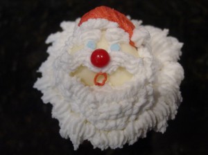 Santa cupcake with hat 