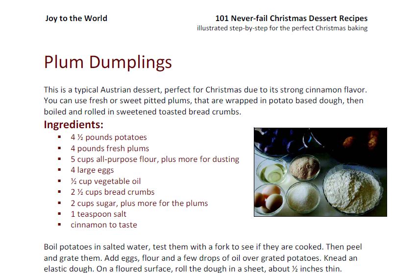 Theo's Plum Dumpling Ingredients