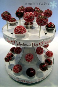 Valentine Cake Pops On Display Stand