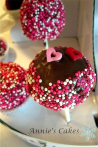 Cake pops with sprinkles for Valentines Day