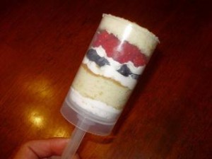4th of July Berry Filled Push Pop Cake Layers