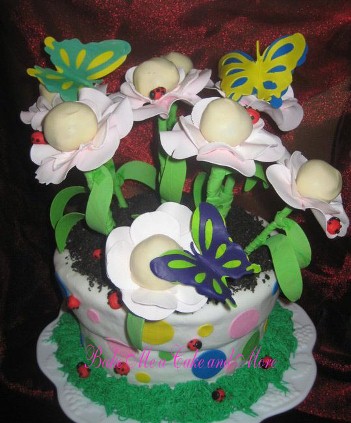 cake pops flower pot